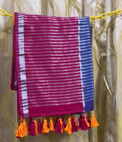 Pure Mulmul Multicolor Checks Saree | Handloom Daily Wear | MMCC002