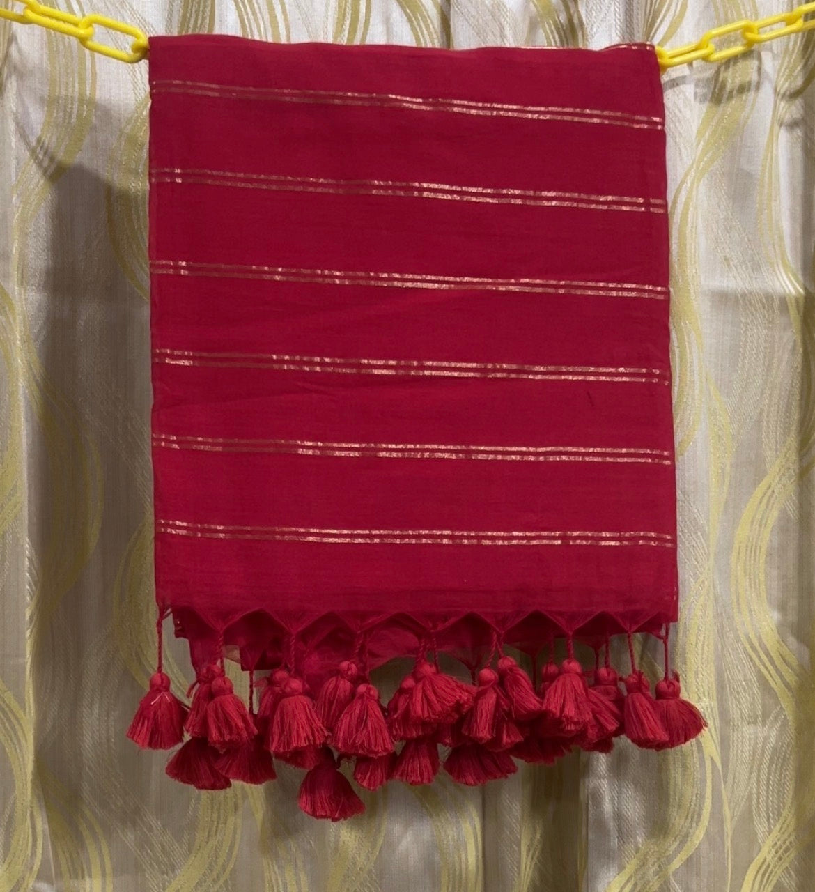 Pure Mulmul Double Zari Lines Saree | Handloom | MDZ001