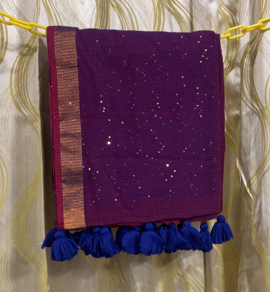 Pure Mulmul Sequins Saree | Handloom | MSQ001