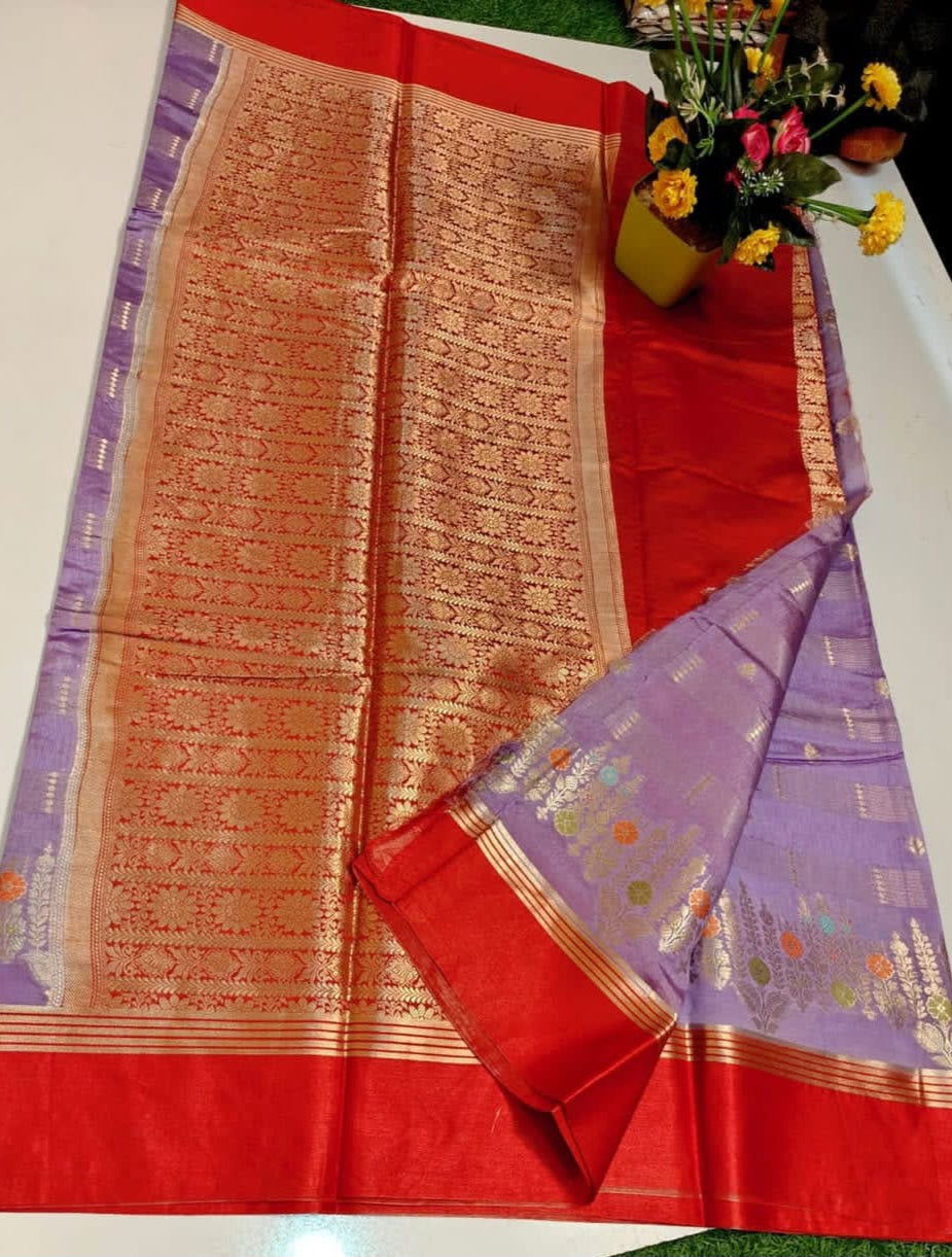 Banarasi Katan Silk Saree with Minakari Border - ABKSMB3
