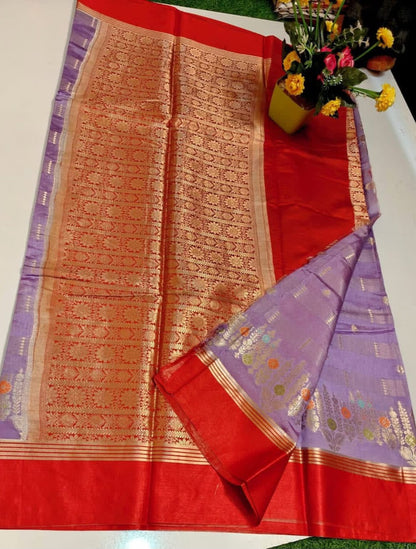 Banarasi Katan Silk Saree with Minakari Border - ABKSMB3