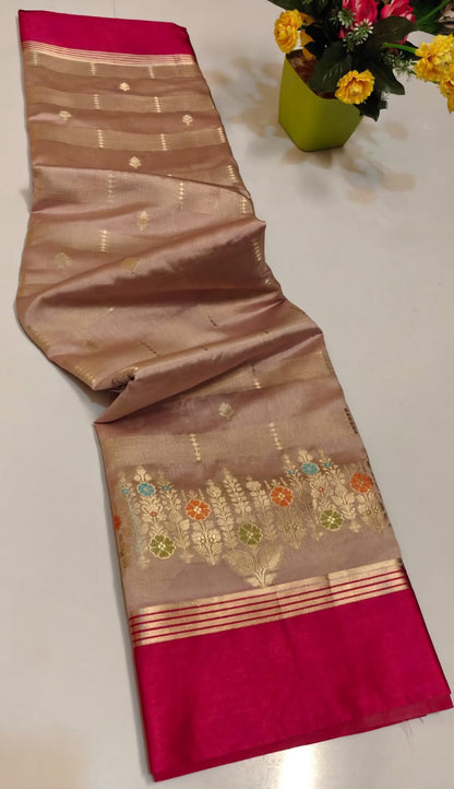 Banarasi Katan Silk Saree with Minakari Border - ABKSMB1