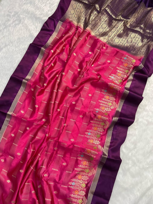 Banarasi Katan Silk Saree with Minakari Border - ABKSMB2