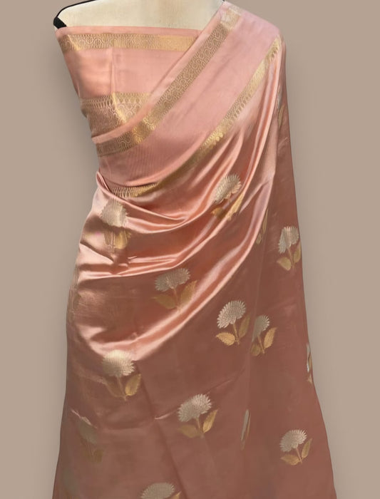 Banarasi Soft Katan Silk Saree with All-Over Sona Rupa Boota - ABSKSRB2