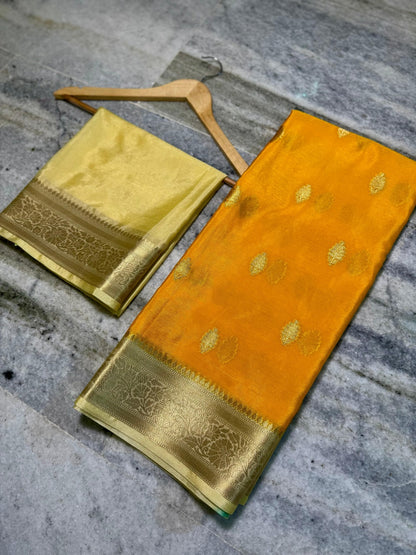 Banarasi Semi Warm Silk Saree with Zari Butti - BWSYC06