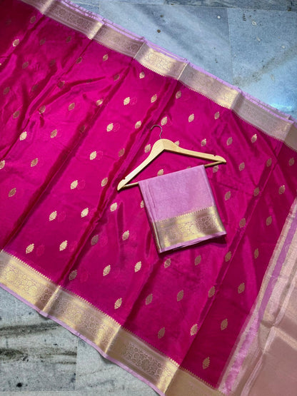 Banarasi Semi Warm Silk Saree with Zari Butti - BWSPC02