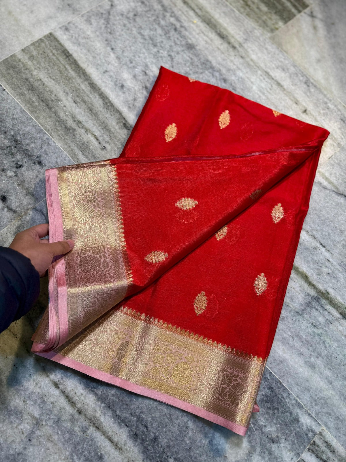 Banarasi Semi Warm Silk Saree with Zari Butti - BWSRP05