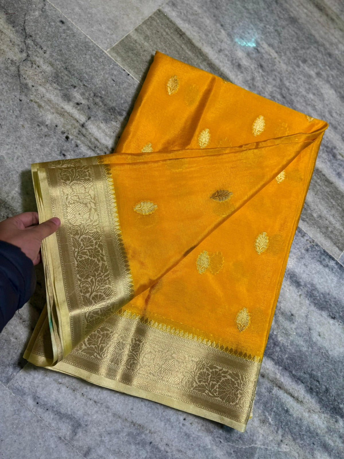 Banarasi Semi Warm Silk Saree with Zari Butti - BWSYC06