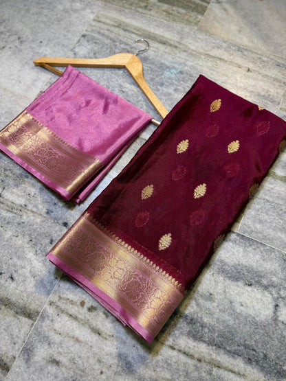 Banarasi Semi Warm Silk Saree with Zari Butti - BWSWC03