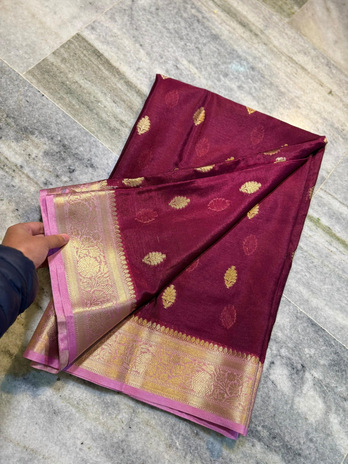 Banarasi Semi Warm Silk Saree with Zari Butti - BWSWC03