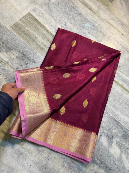 Banarasi Semi Warm Silk Saree with Zari Butti - BWSWC03