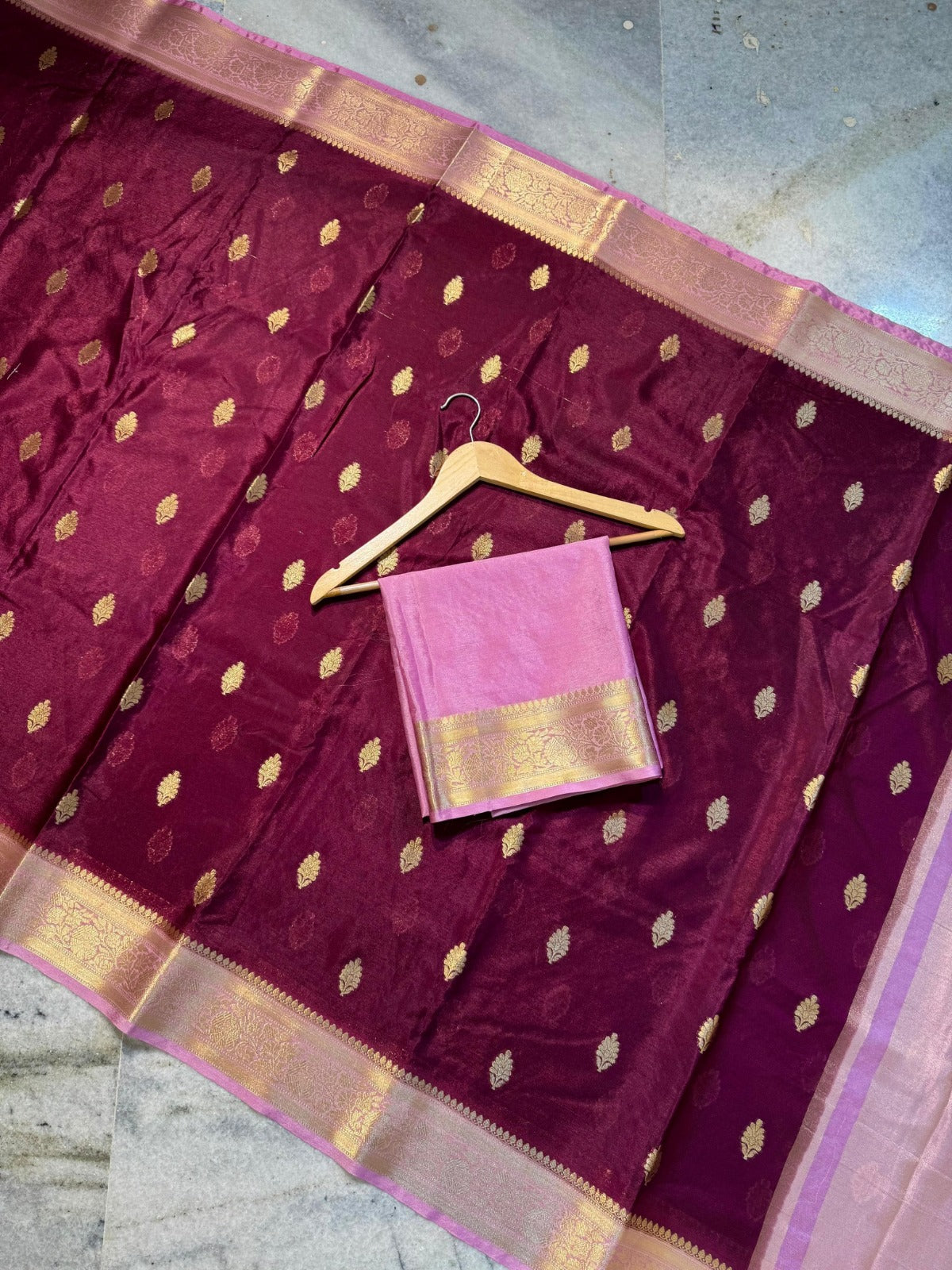 Banarasi Semi Warm Silk Saree with Zari Butti - BWSWC03