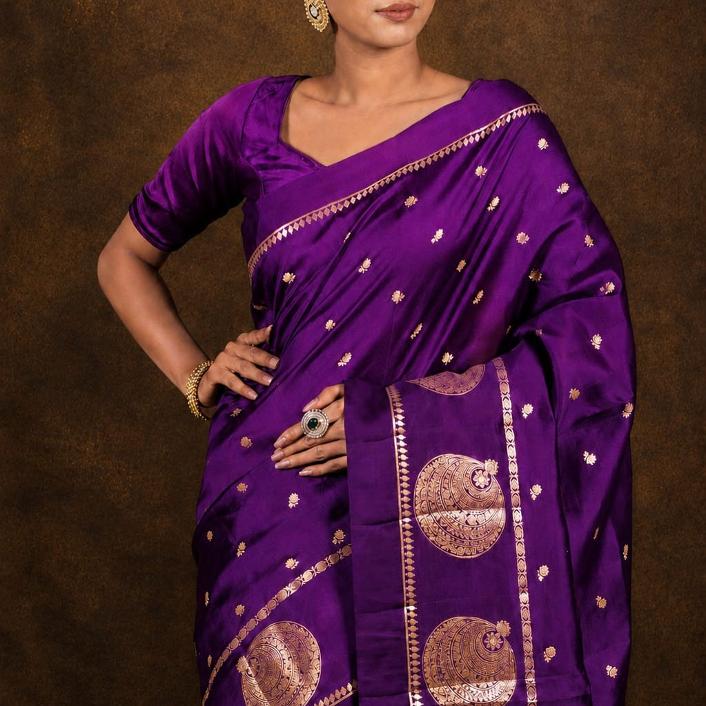 Banarasi Semi Katan Soft Silk Saree – BSKSSP093