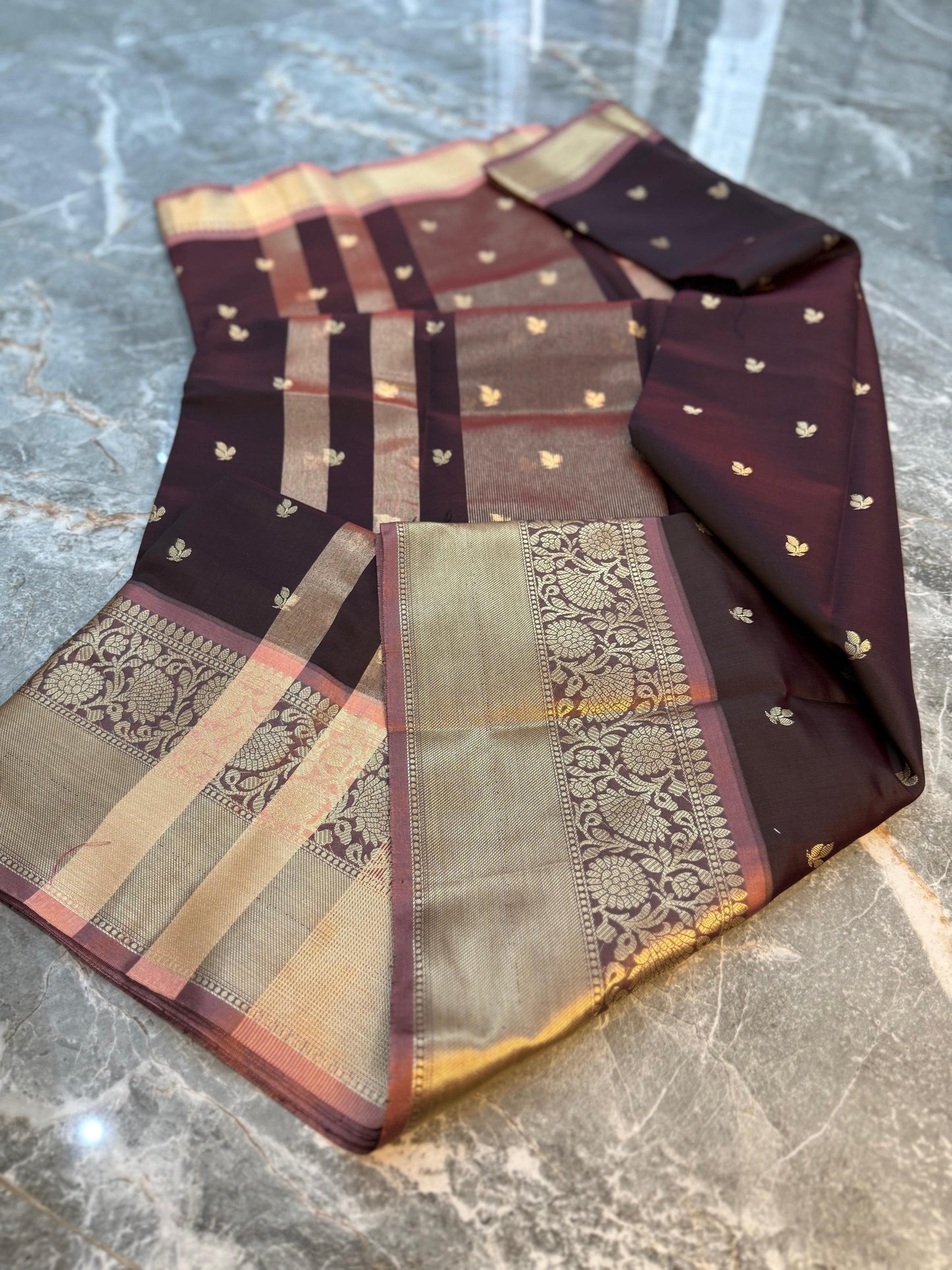 Midnight Elegance Banarasi Katan Silk Saree - MEBKSBN011