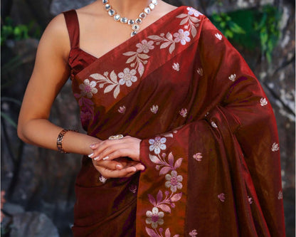 Premium Semi Katan Silk Saree - BSKSDM032