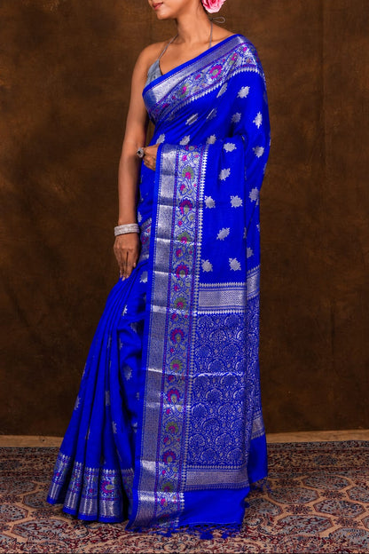 Banarasi Raw Mango Silk Saree with Mina Buta Design - BRMSMBB48