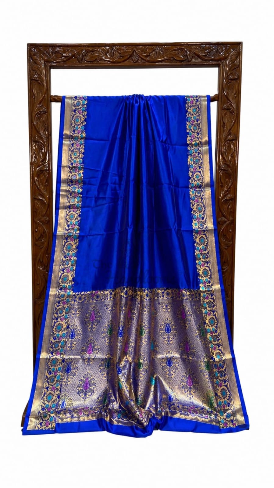 Banarasi Raw Mango Silk Saree with Floral Mina Border - BRMSDB104
