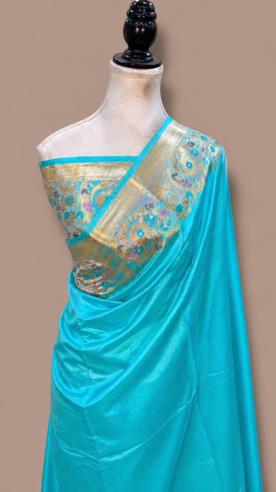 Banarasi Raw Mango Silk Saree with Floral Mina Border - BRMSLB103