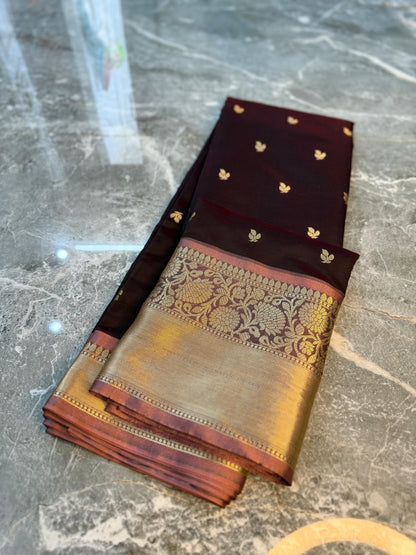 Midnight Elegance Banarasi Katan Silk Saree - MEBKSBN011