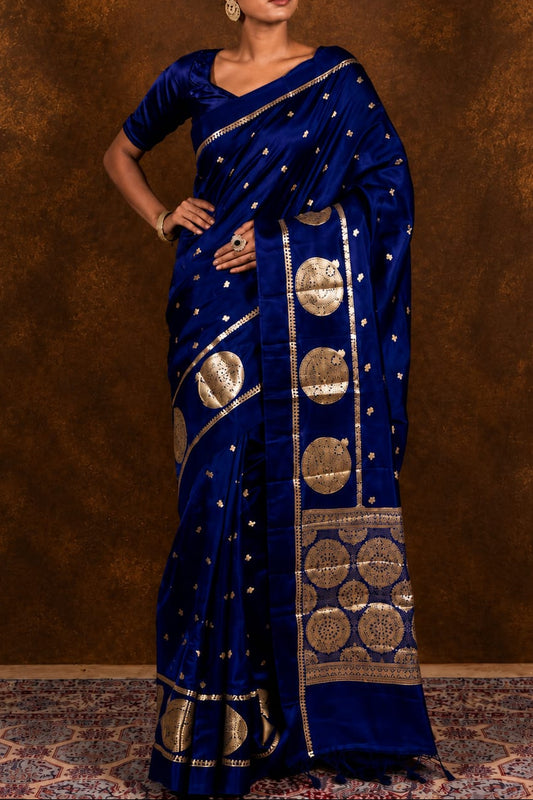 Banarasi Semi Katan Soft Silk Saree – BSKSSDB100