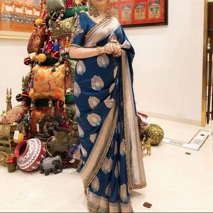Banarasi Premium Mashru Katan Silk Saree - BPMKSRB08