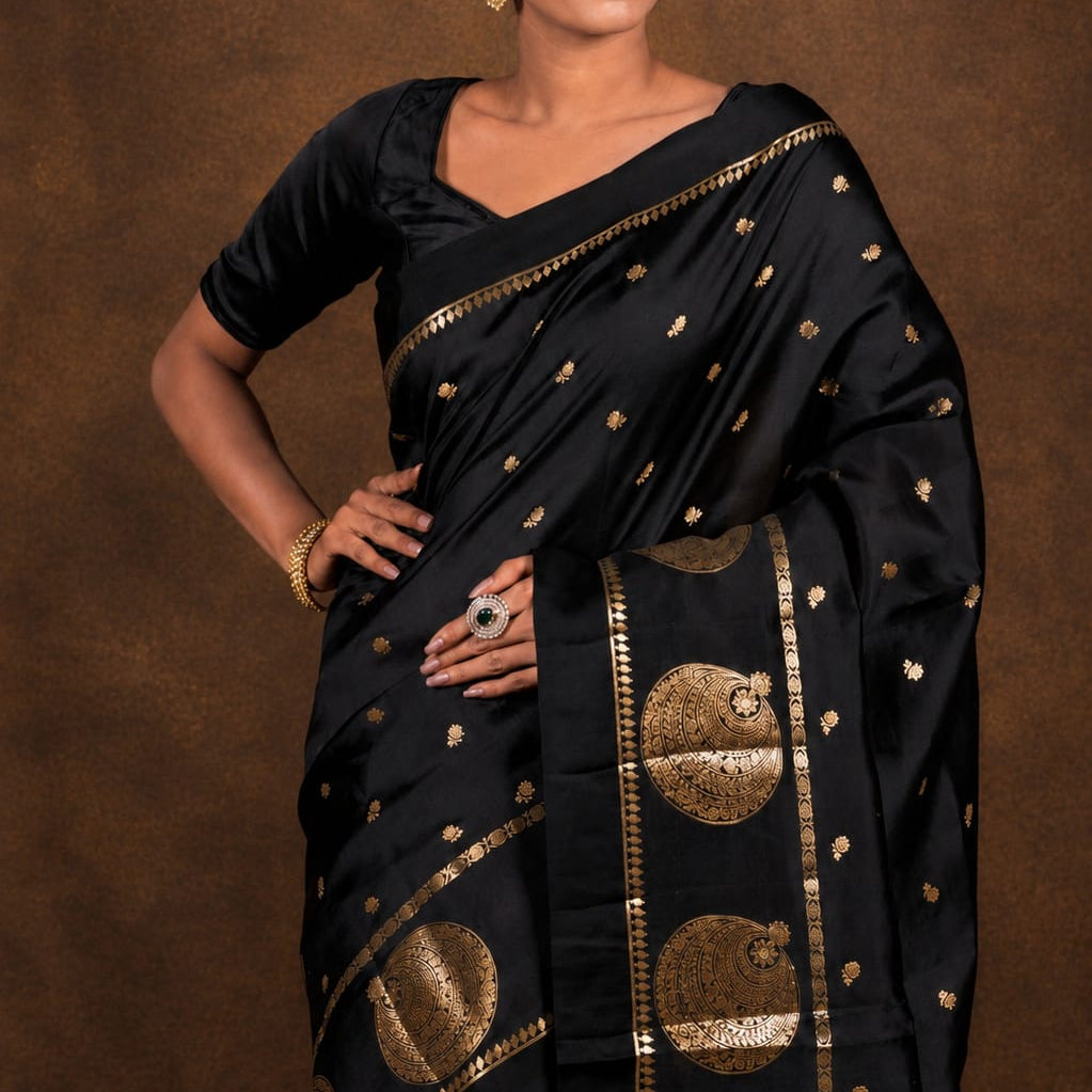 Banarasi Semi Katan Soft Silk Saree – BSKSSB091