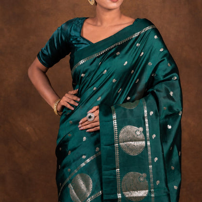 Banarasi Semi Katan Soft Silk Saree – BSKSSG095