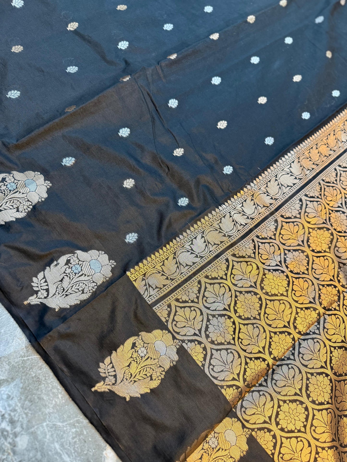 Banarasi Semi Katan Silk Saree with Sona Rupa Mina Buti - BSKSBK32