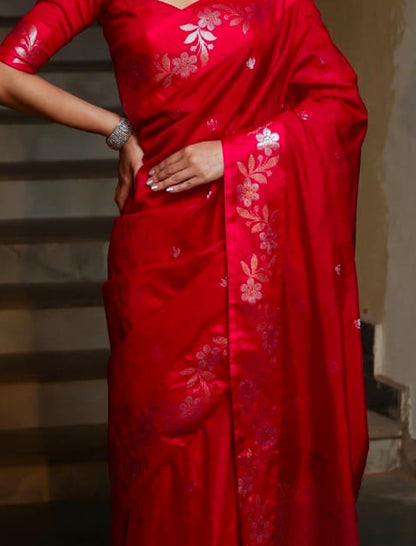 Premium Semi Katan Silk Saree - BSKSRD035
