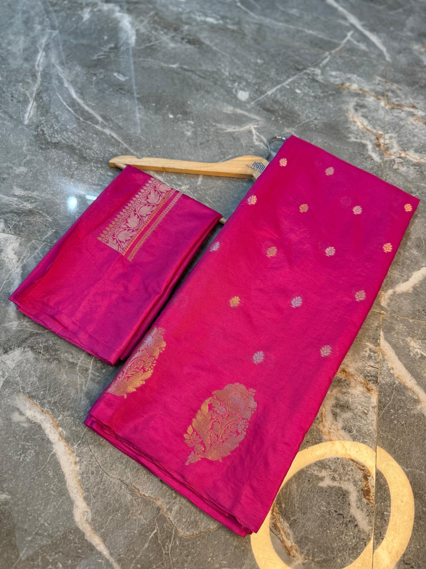 Banarasi Semi Katan Silk Saree with Sona Rupa Mina Buti - BSKSPK33