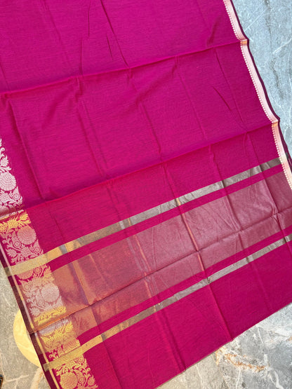 New Launch Banarasi Cotton Silk Saree | Self Colour Saree - BCSSCP75