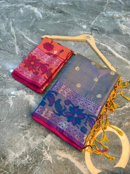 Banarasi Printed Soft Silk Saree with Buti Design - BPSSBGY094