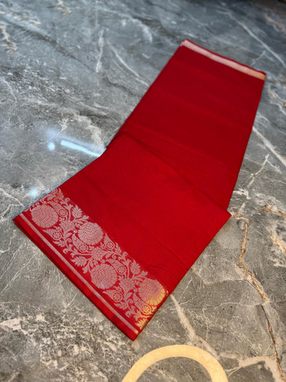 New Launch Banarasi Cotton Silk Saree | Self Colour Saree - BCSSCR72