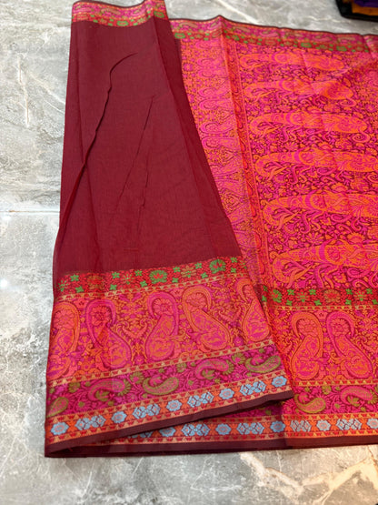 Premium Banarasi Cotton Silk Saree - PBCSSMN085