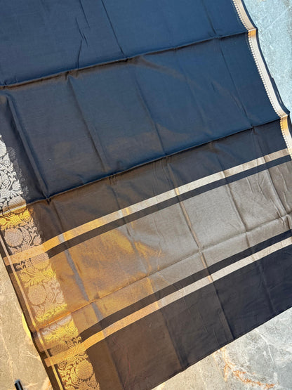 New Launch Banarasi Cotton Silk Saree | Self Colour Saree - BCSSCB76