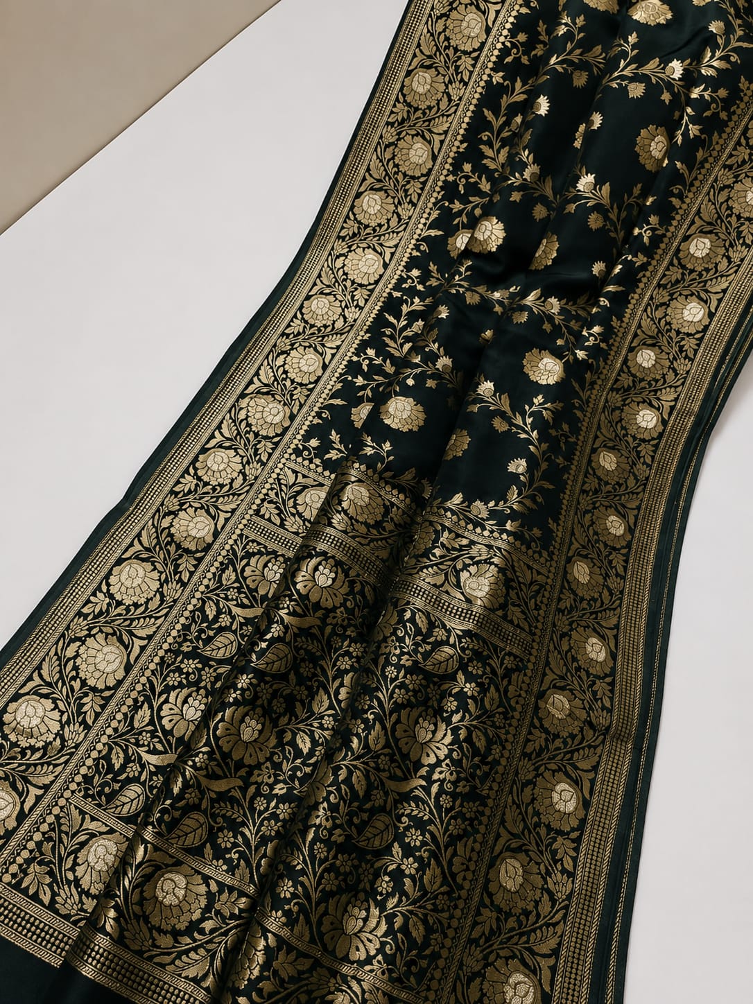Luxury Banarasi Semi Katan Silk Saree with Intricate Jaal Weaving - BSKSJWB02
