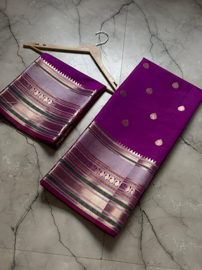 Royal Purple Banarasi Katan Silk Saree - RPBKS001
