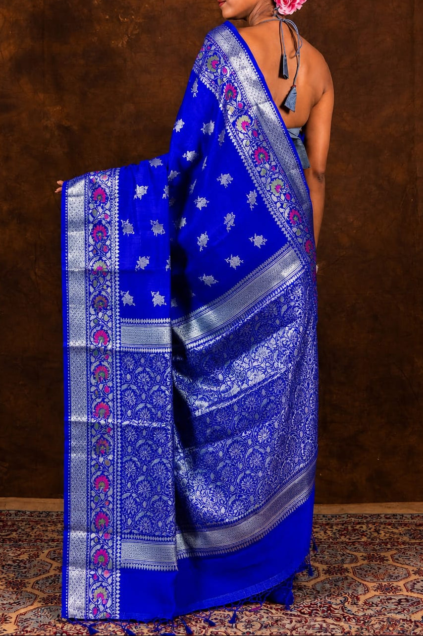 Banarasi Raw Mango Silk Saree with Mina Buta Design - BRMSMBB48