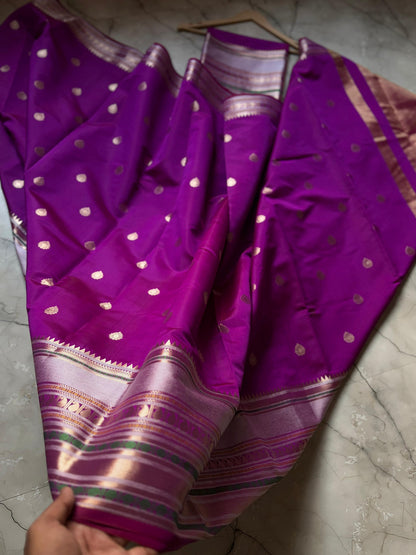 Royal Purple Banarasi Katan Silk Saree - RPBKS001