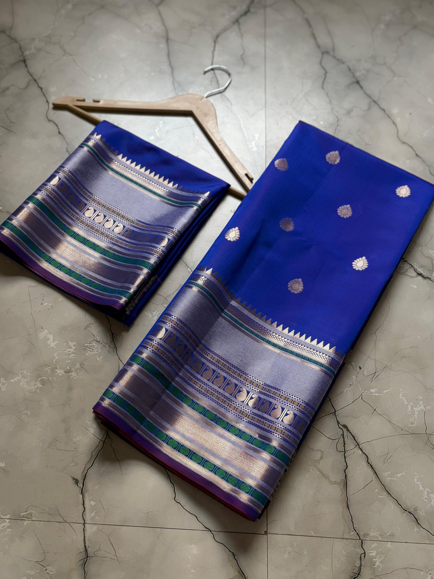 Royal Blue Banarasi Katan Silk Saree - RBBKS003