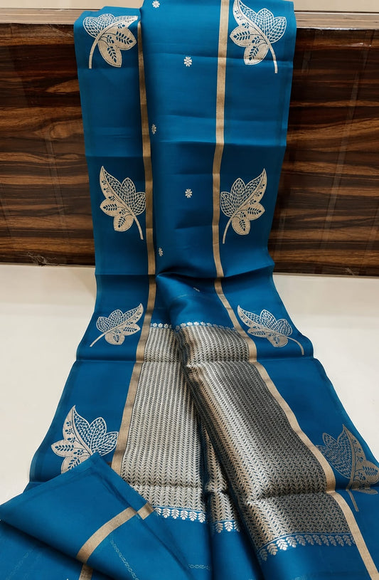 Semi Katan Silk Saree | New Launch Banarasi Kora Organza Saree - SKSKOTB071