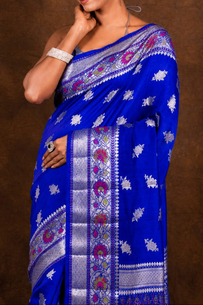 Banarasi Raw Mango Silk Saree with Mina Buta Design - BRMSMBB48