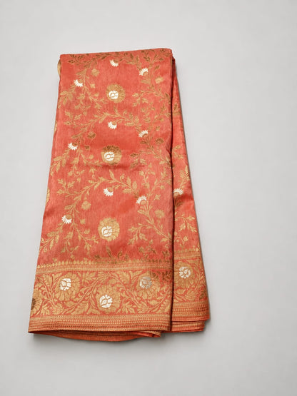 Luxury Banarasi Semi Katan Silk Saree with Intricate Jaal Weaving - BSKSJWO06