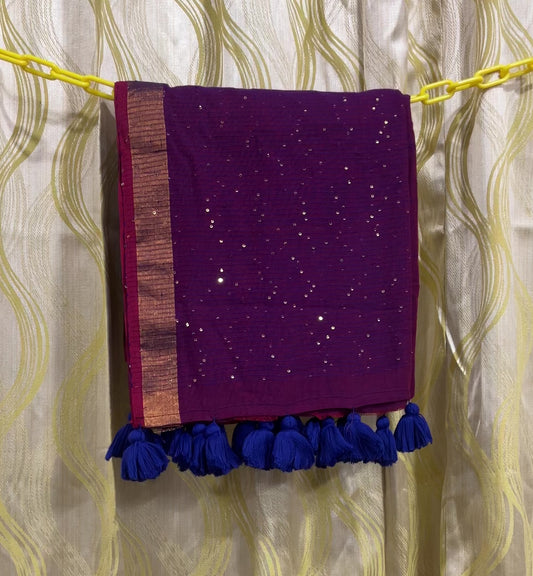 Pure Mulmul Sequins Saree | Handloom | MSQ001