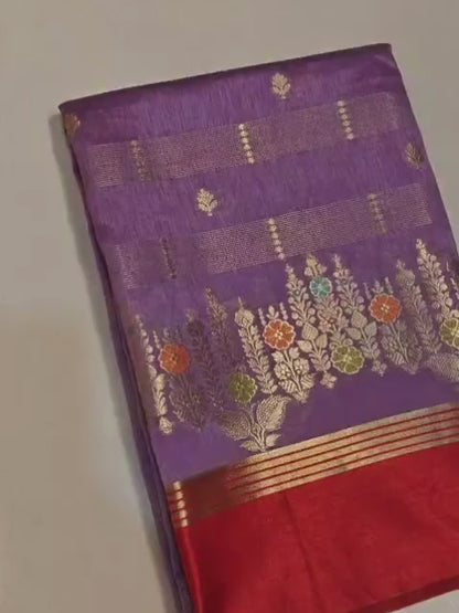 Banarasi Katan Silk Saree with Minakari Border - ABKSMB3
